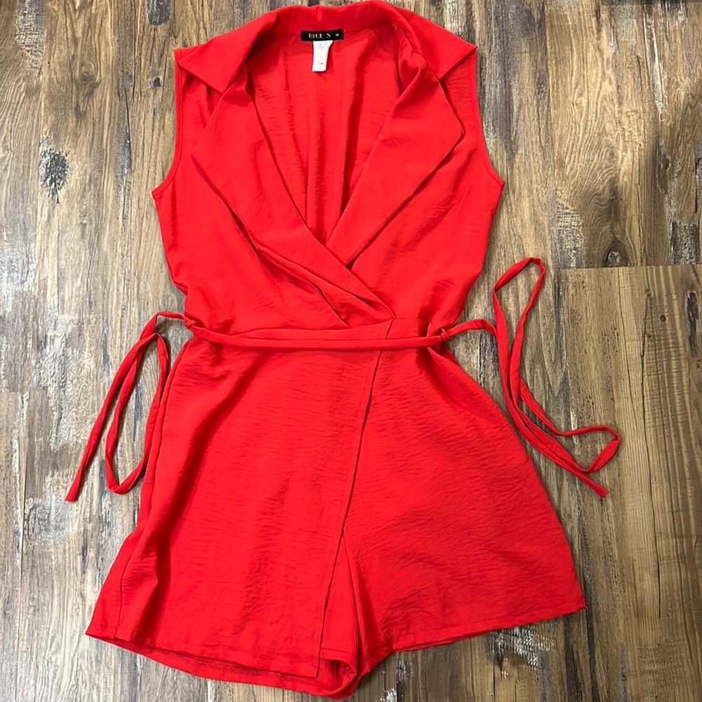NWOT vibrant red romper